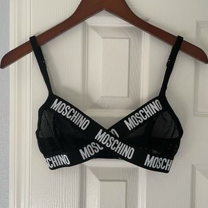 Moschino Mesh Triangle Bra In Black